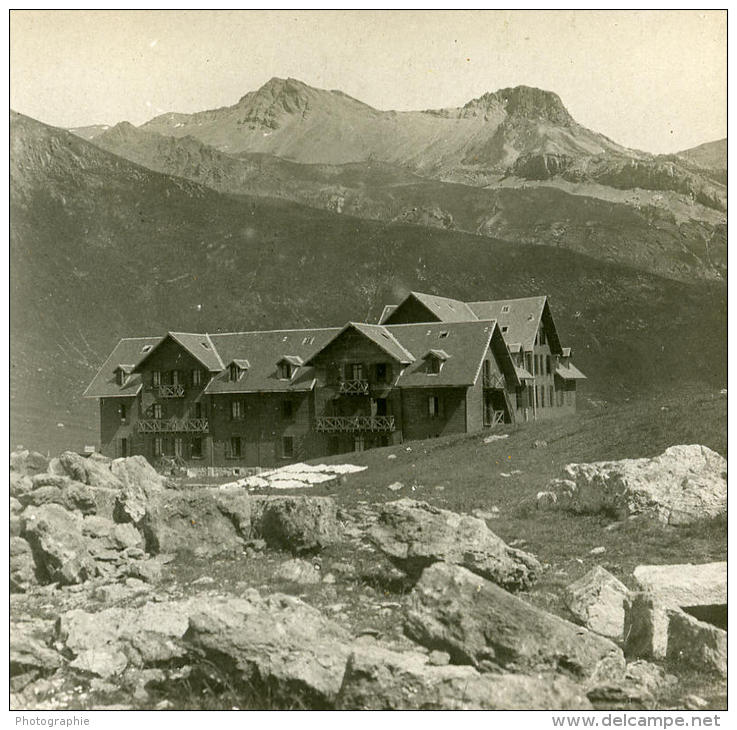 France Alpes Lautaret Hospice Instantané Ancienne Stereo SIP Photo 1900 - Stereo-Photographie