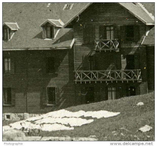 France Alpes Lautaret Hospice Instantané Ancienne Stereo SIP Photo 1900 - Fotos Estereoscópicas