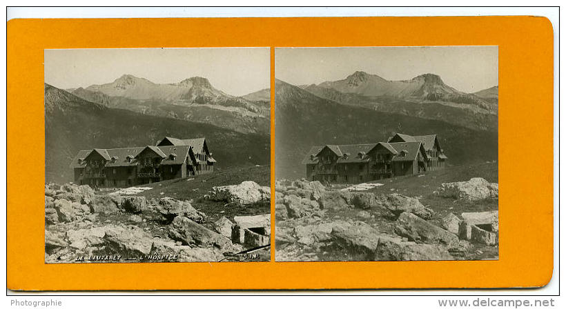 France Alpes Lautaret Hospice Instantané Ancienne Stereo SIP Photo 1900 - Fotos Estereoscópicas