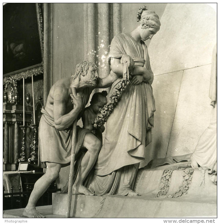 Autriche Vienne Hofkirche Detail Ancienne Photo Stereo NPG 1900 - Stereo-Photographie