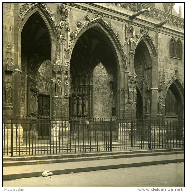 France Paris Instantanée Eglise Saint Germain Ancienne Photo Stereo NPG 1900 - Photos Stéréoscopiques