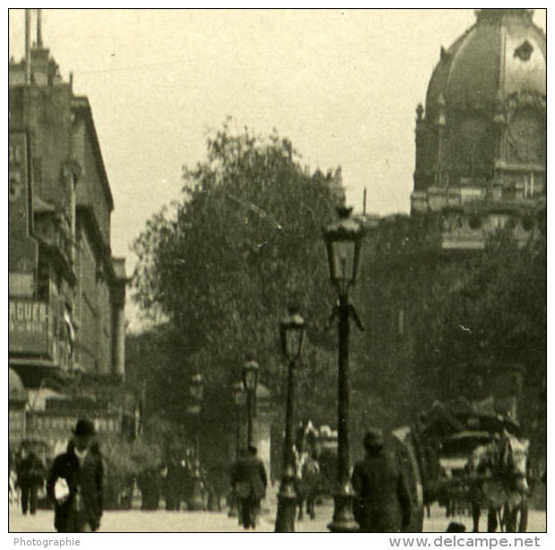 France Paris Instantanée Place Saint Michel Ancienne Photo Stereo NPG 1900 - Stereoscopic