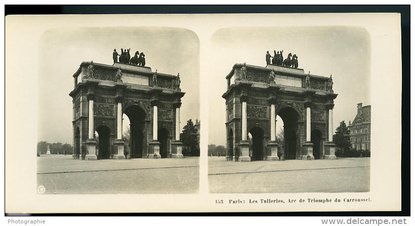 France Paris Instantanée Tuileries Ancienne Photo Stereo NPG 1900 - Photos Stéréoscopiques