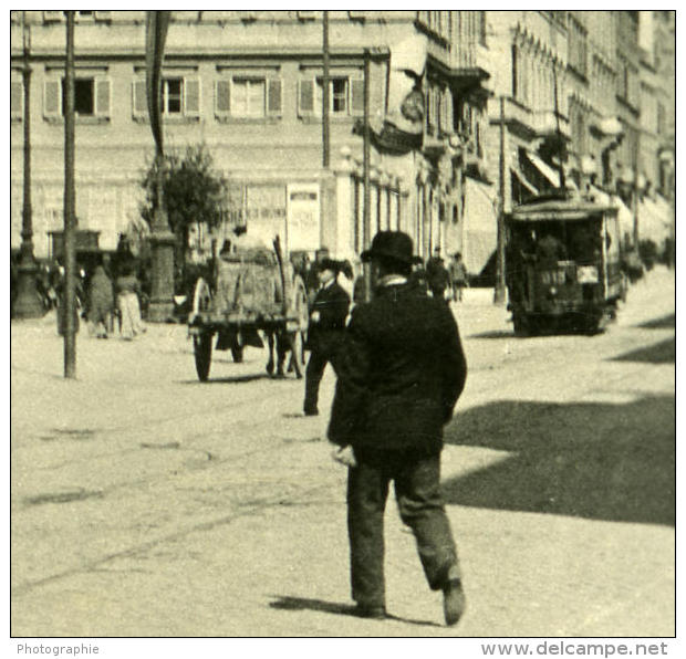 Italie Rome Via Nazionale Ancienne Photo Stereo NPG 1900 - Photos Stéréoscopiques