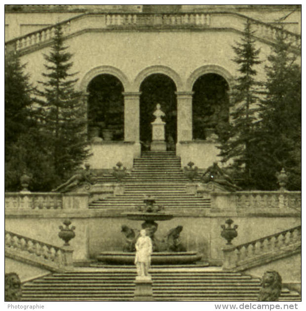 Allemagne Montagne Bavaroise Château De Linderhof Ancienne Photo Stereo NPG 1900 - Stereoscopic