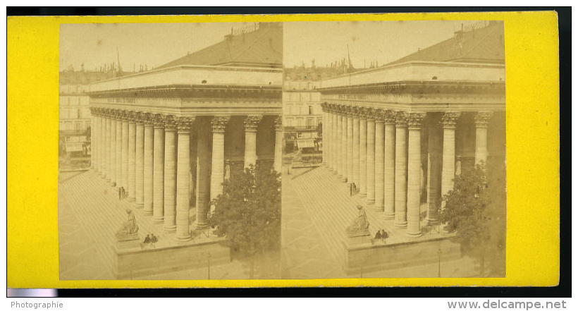 France Second Empire Paris La Bourse Ancienne Stereo Photo 1868 - Stereoscopio