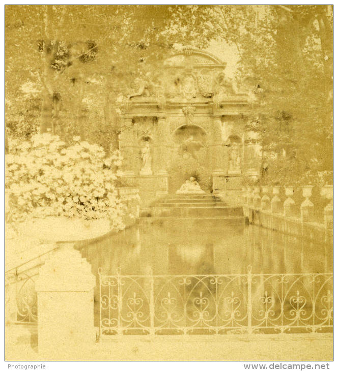 France Second Empire Paris Jardin Du Luxembourg Ancienne Stereo Photo 1868 - Stereo-Photographie