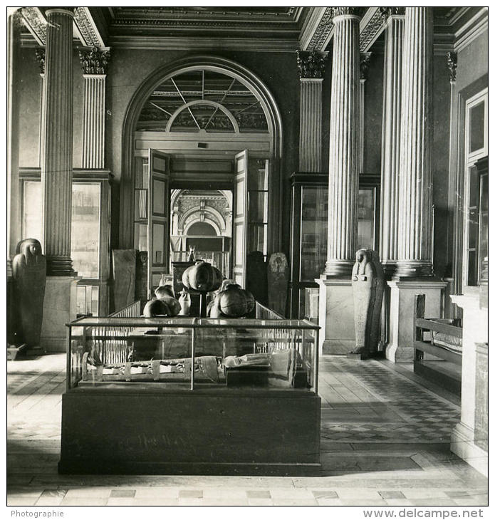France Paris Musée Du Louvre Salle Des Divinités Egyptienne Ancienne NPG Stereo Photo 1900 - Stereoscopic