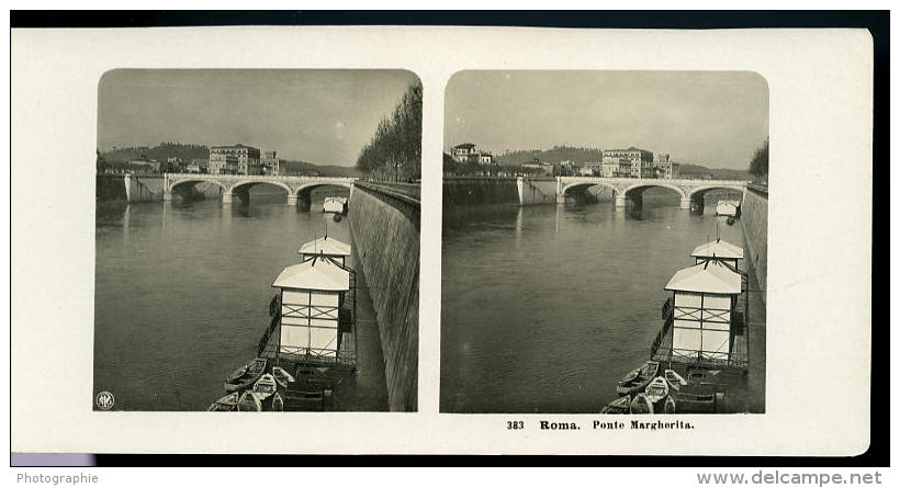 Italie Rome Pont Margherita Ancienne NPG Stereo Photo 1900 - Stereoscopic
