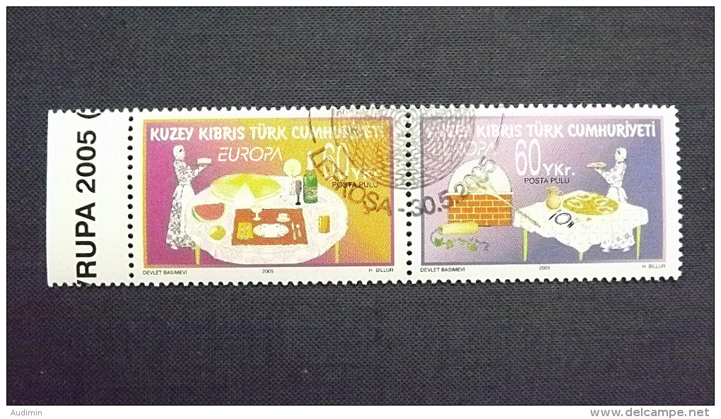 Zypern Türkisch 618/9 Block 23 Oo/ESST, EUROPA/CEPT 2005, Gastronomie - Used Stamps