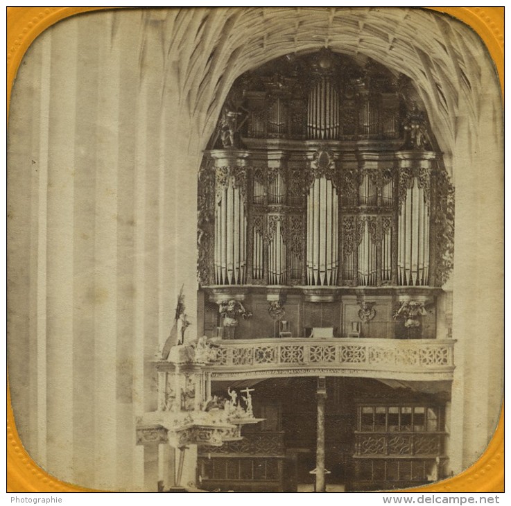 Italie Carrare Eglise Ancienne Photo Stereo Tissue 1865 - Stereoscopic