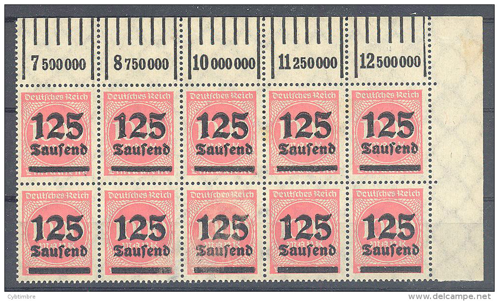 Allemagne: Yvert N° 267**; MNH; Bloc De 10 Avec Inscriptions Marginales - Neufs