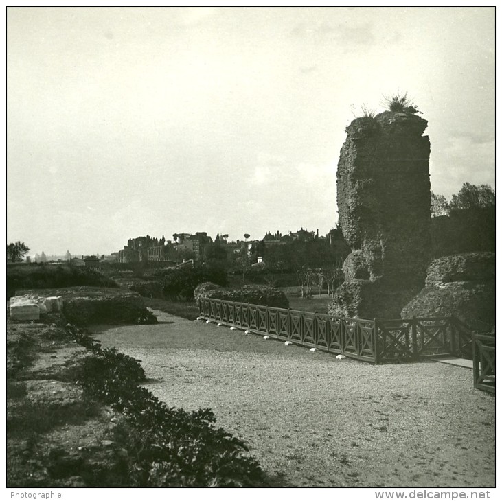 Italie Rome Thermes De Caracalla Ruines Ancienne Photo Stereo Possemiers 1908 - Stereoscopic