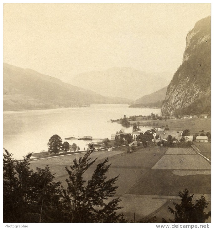 Autriche Salzkammergut Scharfling Ancienne Wurthle Stereo Photo 1906 - Stereoscopic