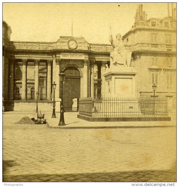 France Paris Corps Legislatif Ancienne Debitte Stereo Photo 1875 - Photos Stéréoscopiques