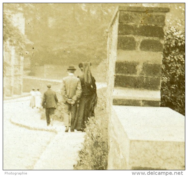 France Ruines D'une Abbaye Non Identifiée Ancienne Stereo Photo Stereoscope 1900 - Stereoscopic