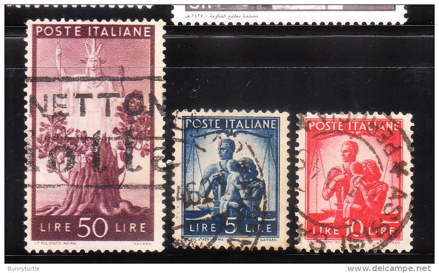 Italy 1945-47 United Family &amp; Italia 3v Used - Used