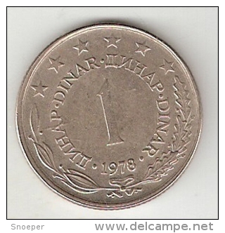 Yogoslavia 1 Dinar  1978  KM 59    Unc !! - Yougoslavie