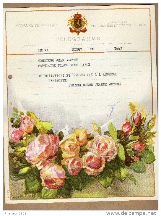 Télégramme Fleurs Roses - Telegramme