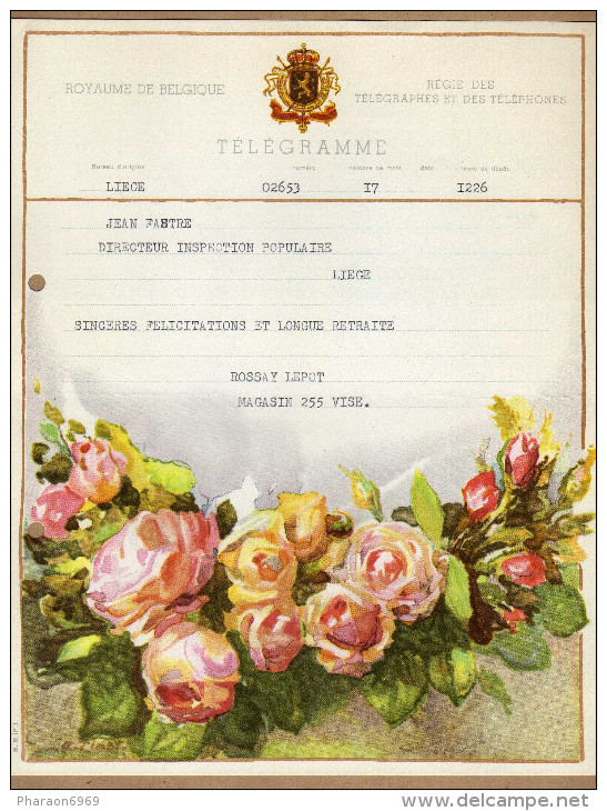 Télégramme Fleurs Roses - Telegrams