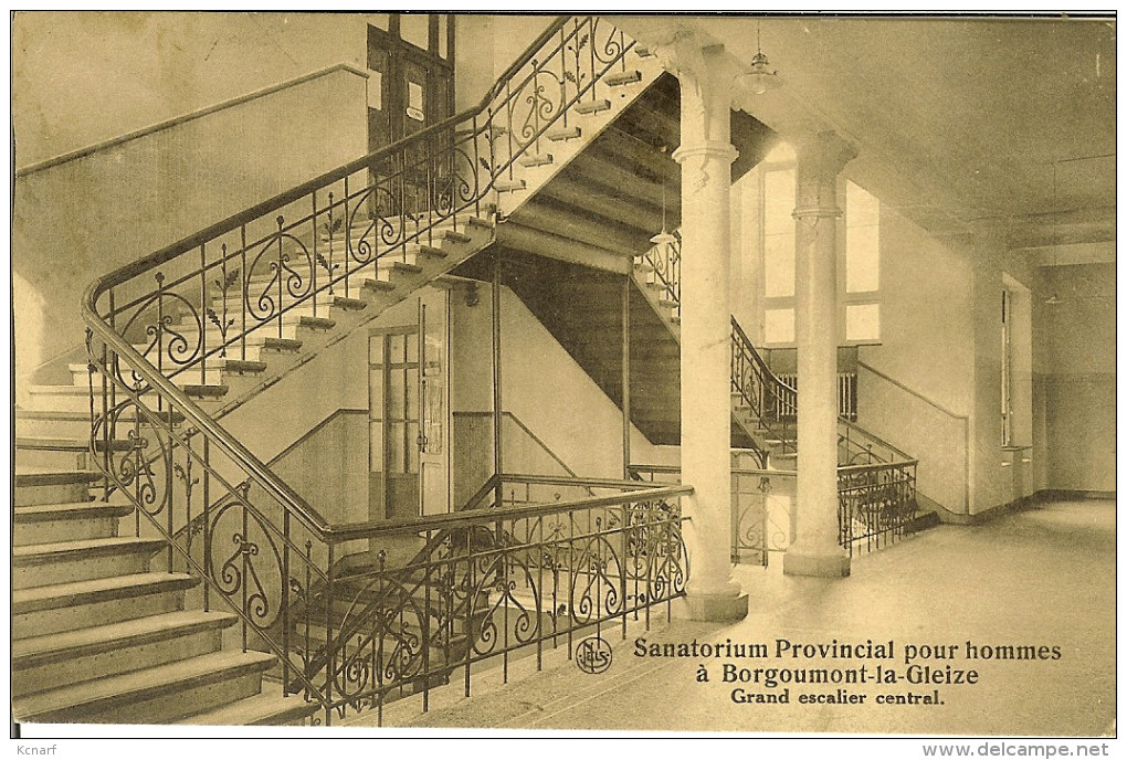 CP De BORGOUMONT -LA- GLEIZE " Sanatorium Provincial Pour Hommes , Grand Escalier Central " - Stoumont