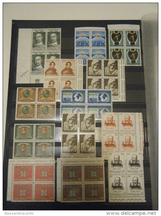 Italia - Lotto Di 84 Quartine Nuove - 9 Foto - Meno Di 0,03 A Francobollo! - Lots & Kiloware (mixtures) - Max. 999 Stamps