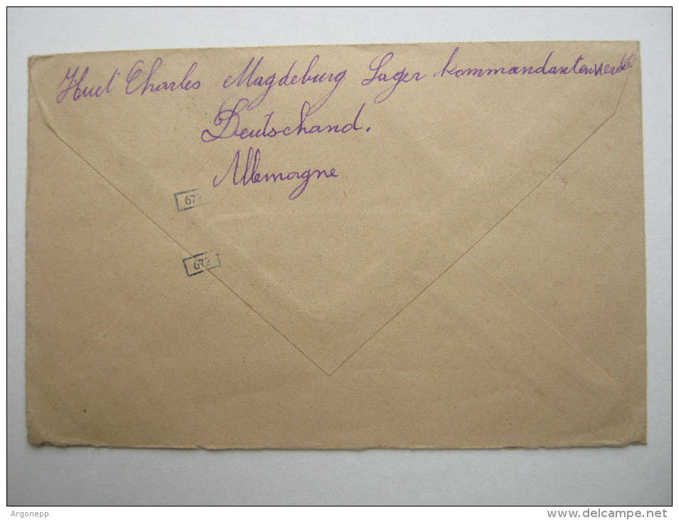 1943 , Franzosenlager Magdeburg ,  Lettre Avec Censuree , 2 Scan, French Prisonner - Guerra Del 1939-45