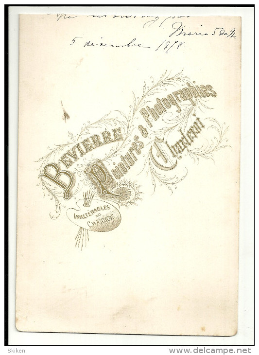 CHARLEROI  BEVIERRE MULART PUISSANT MARIE D'ERGIMONT  5.12.1878    Format : 15.5 Cm / 10.5 Cm - Anciennes (Av. 1900)