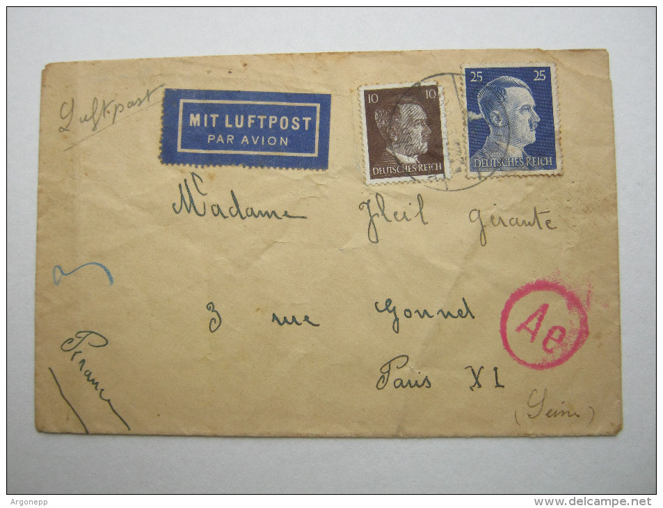 1943 , Franzose In Auländerlager Berlin,  Lettre Avec Censuree , 2 Scan, French Prisonner - Guerre De 1939-45