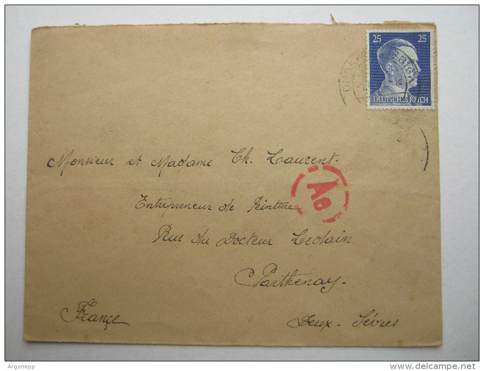 1944 , Franzose Im Werkheim  Dessau,  Lettre  Avec Censuree , 2 Scan, French Prisonner - Guerre De 1939-45