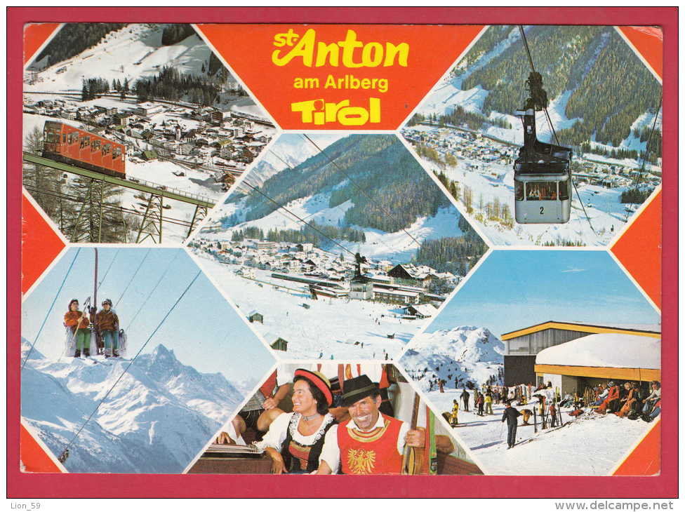 169391 / ST. ANTON AM ALBERG TIROL , LIFT ,  RAILWAY TRAIN NATIONAL COSTUME  USED FLAMME 1986 Austria Österreich - Landeck