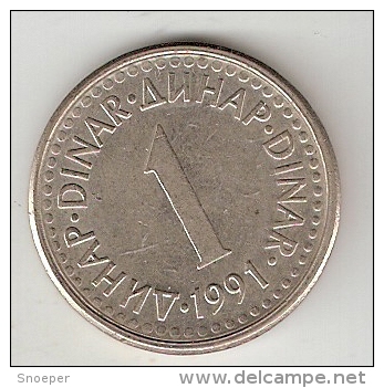 *Yogoslavia 1 Dinar  1991   KM 142    Xf+ !! - Yougoslavie