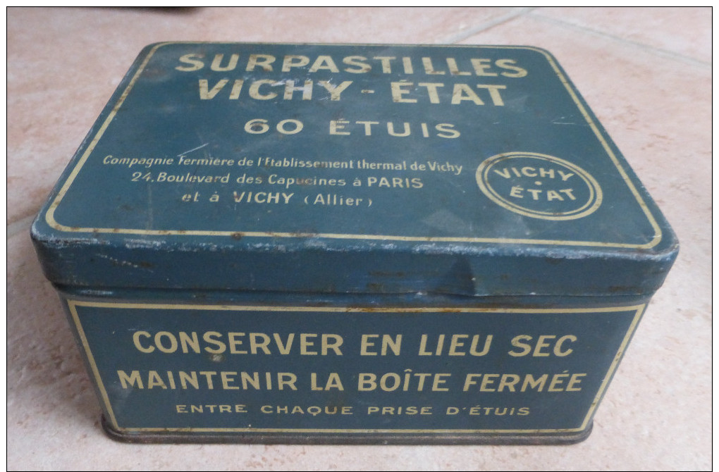 ANCIENNE BOITE  -  SURPASTILLES  -  VICHY ETAT   - 60 ETUIS - Boxes