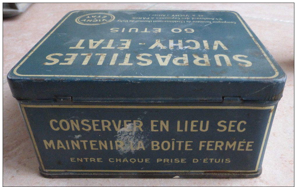 ANCIENNE BOITE  -  SURPASTILLES  -  VICHY ETAT   - 60 ETUIS - Boxes