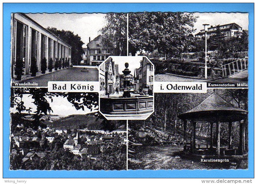 Bad König - S/w Mehrbildkarte 17 - Bad Koenig