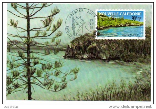 988 / Carte Premier Jour De NOUVELLE  - CALEDONIE : Paysages Régionaux, Vue De MARE. - Tarjetas – Máxima