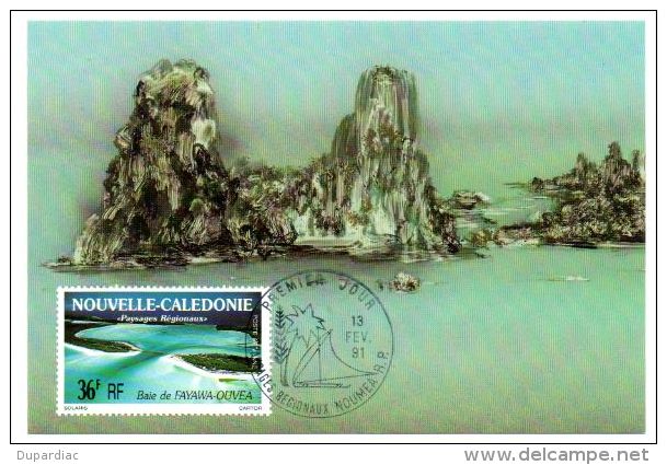 988 / Carte Premier Jour De NOUVELLE  - CALEDONIE : Paysages Régionaux, Baie De FAYAWA-OUVEA. - Cartes-maximum