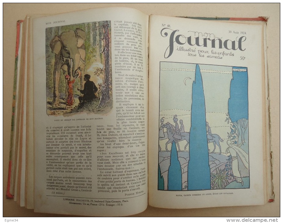 Recueil Hebdomadaire - Magazine Illustré pour les Enfants MON JOURNAL - Année 1923-1924 - 52 numéros