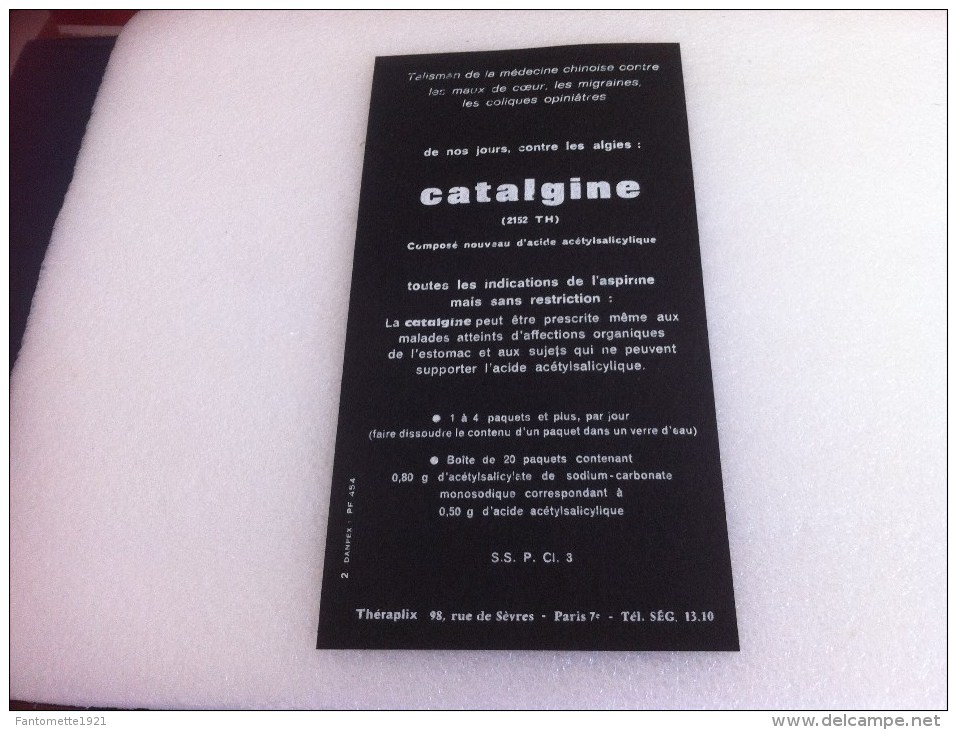 MARQUE PAGE PUBLICITAIRE "CATALGINE' (FRED) - Marque-Pages