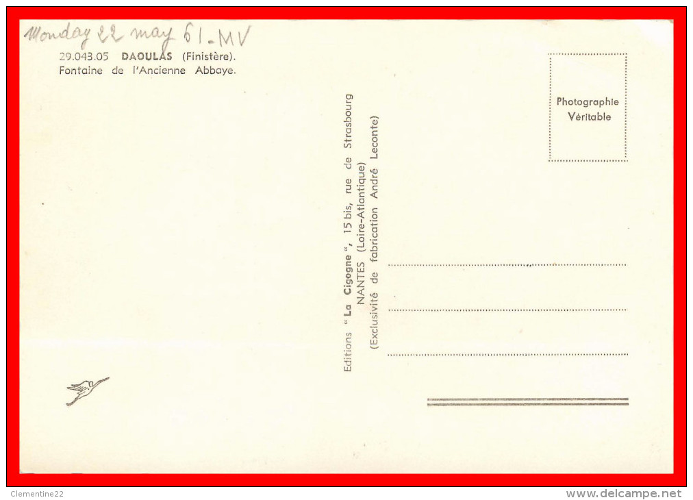 Dept 29   Daoulas    ( Scan Recto Et Verso ) - Daoulas