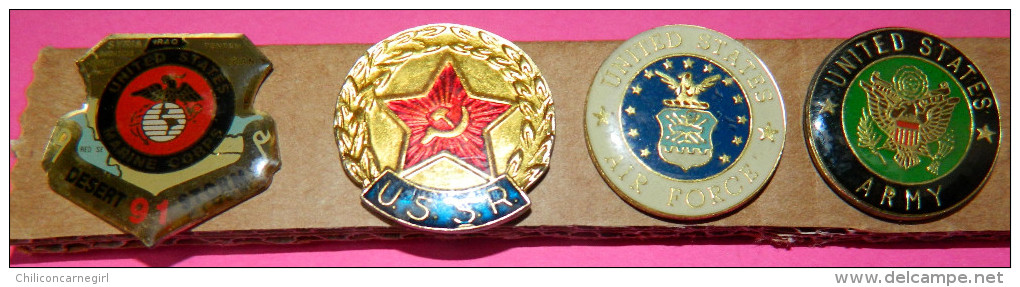 8 Pin's - US Force Army - United Air Force - Army - Marine Nationale - Gendarmerie Nationale - Marine Corps - Militaria