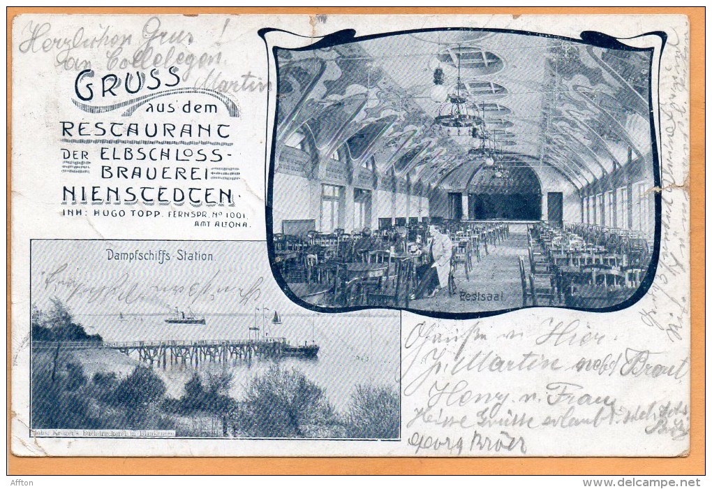 Gruss Aus Restaurant Der Elbschloss Brauerei Nienstedchen Amt Altona 1904 Postcard - Altona