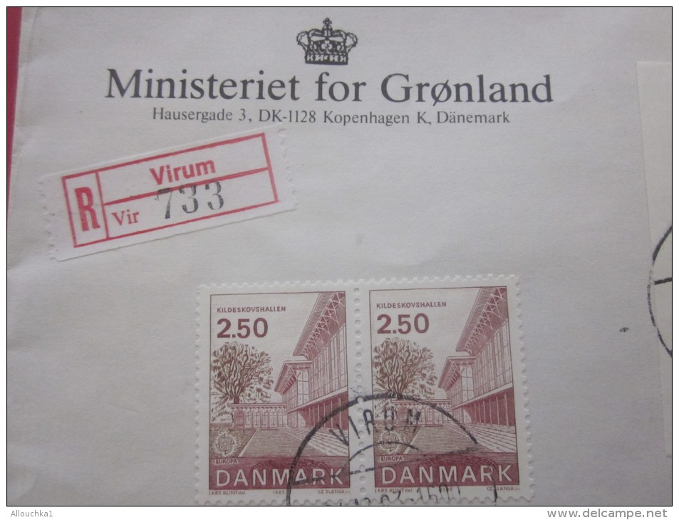 Danemark Lettre Ministére Groenland,Groënland,prononcé/..../en Groenlandais Kalaallit Nunaat,Archipel Danois Danmark - Denmark (West Indies)