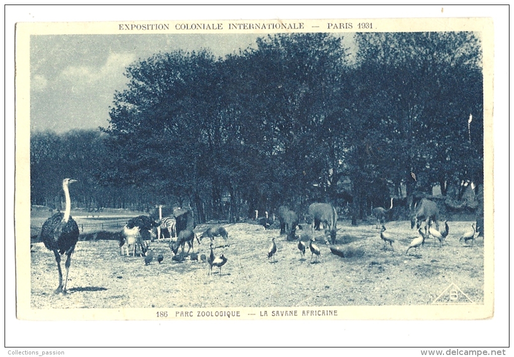 Cp, Animaux, Exposition Coloniale Internationale - Paris 1931 - Parc Zoologique, La Savane Africaine - Autres & Non Classés