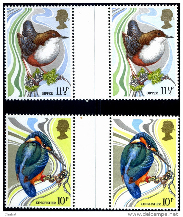 BIRDS-WILD BIRDS PROTECTION-GREAT BRTITAIN-1980-GUTTER PAIRS-SET-MNH A6-405 - Spechten En Klimvogels