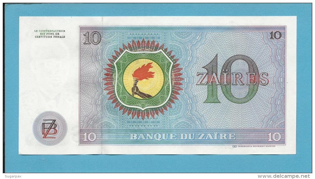 ZAIRE - 10 ZAIRES - 22/06/1974 - Pick 23.a - UNC. - Mobutu - 2 Scans - Zaire