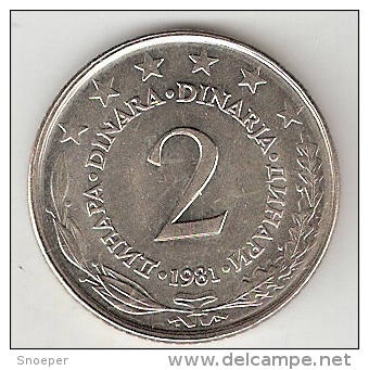 Yogoslavia 2 Dinara  1981  KM 57    Unc !! - Yougoslavie