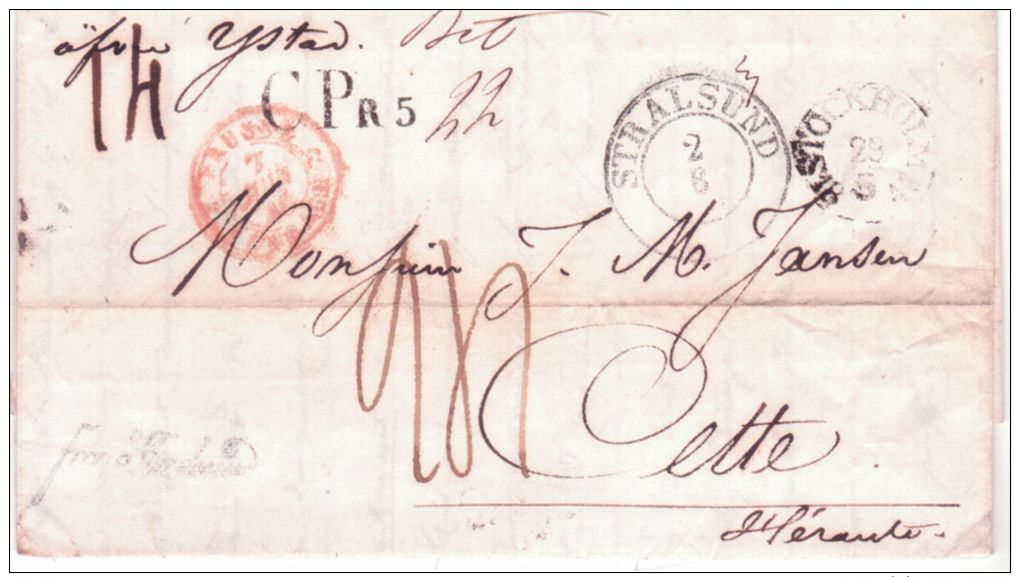 1846- Letter From STOCKHOLM  + STRALSUND + CP R5 - Different Ratings - ... - 1855 Vorphilatelie