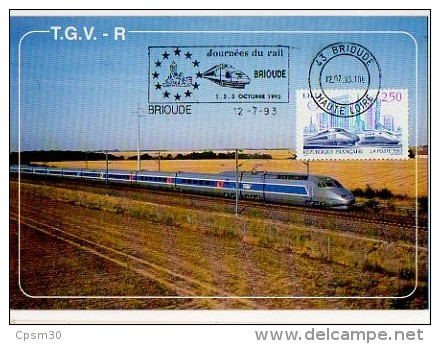 CP - TGV Atlantique - Brioude Journées Du Rail - 1; 2 Et 3 Octobre 1993 - 1961-....