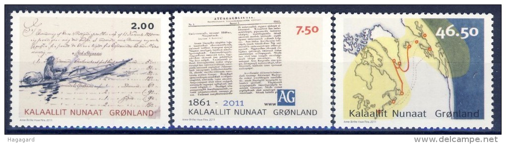 ##Greenland 2011. Communication In Greenland. Michel 575-77A. MNH(**) - Nuevos